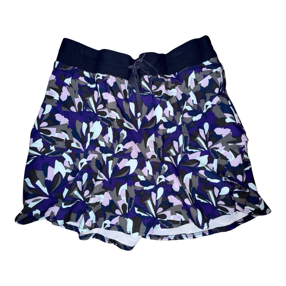 Title Nine Floral Athletic‎ Skort L Purple Tennis Golf Pickleball Running Skirt
